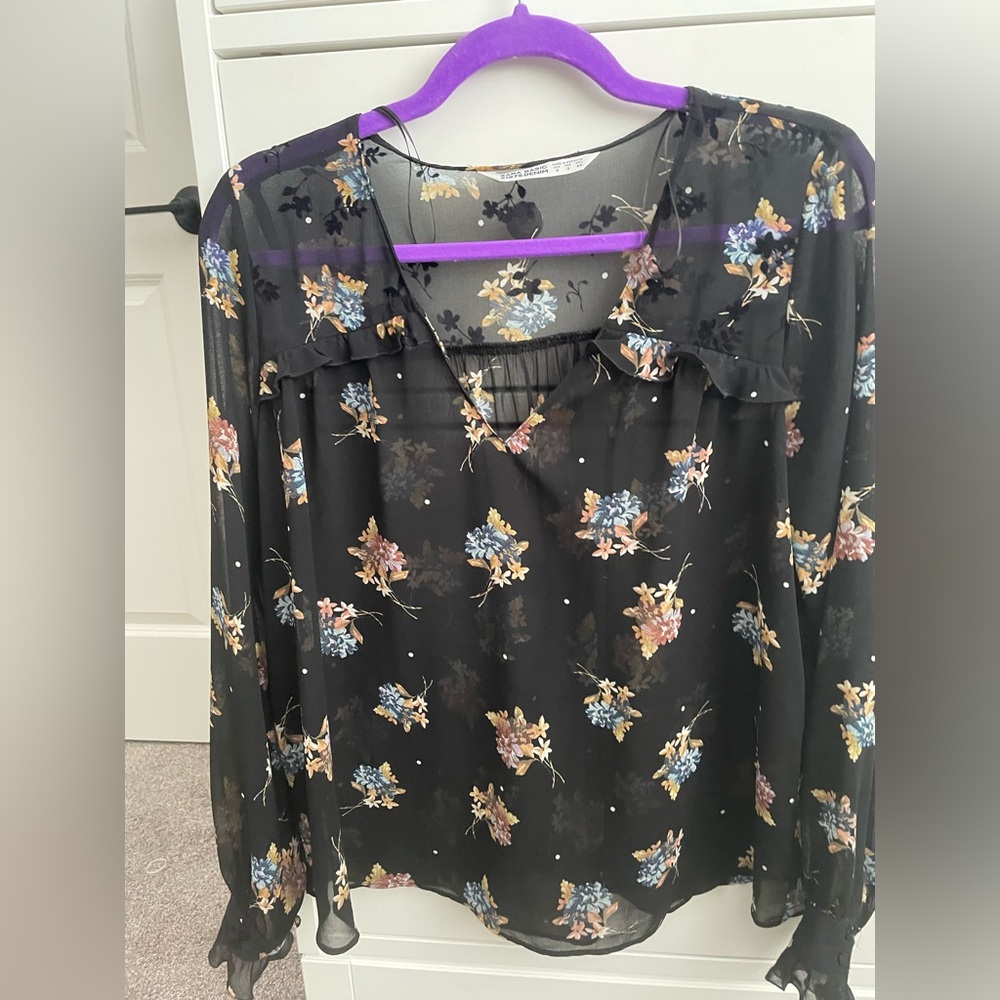 Zara flowy floral shirt